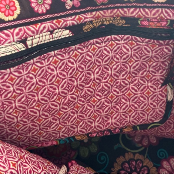 Vera Bradley Tote Bag Mod Floral Pink Button Closure - Picture 7 of 8